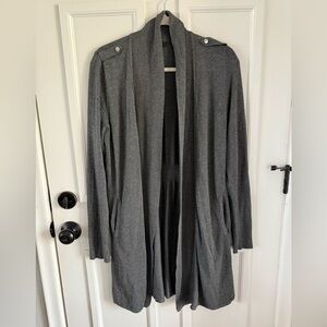 White House Black Market Gray Cardigan Sweater